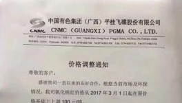 平桂飛碟股份有限公司氧化鐵紅價格上調100元/噸